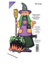 CAULDRON WITCH Wall Hanging plastic canvas PATTERN  TF0121 