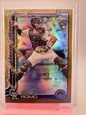 Topps 2025 Chrome Drew Romo Colorado Rockies Gold Rookie Serial #36/50