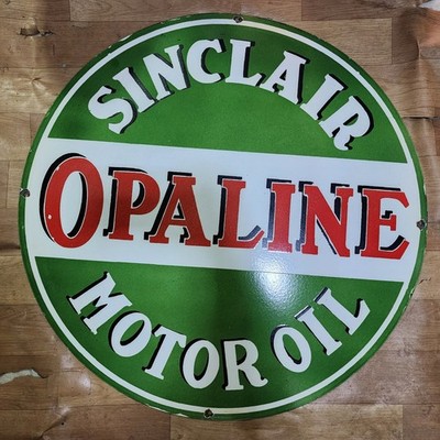 SINCLAIR OPALINE PORCELAIN ENAMEL SIGN 29 X 29 INCHES