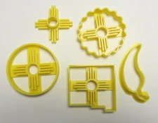 New Mexico Zia, Chile shaped cookie cutters Biscochitos