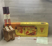 Vintage 1950s Regent Badminton Set in Box (4) Wood Racquets Shuttlecocks