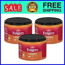 Folgers Colombian Ground Coffee, Medium Roast, 22.6 oz Canister, 3pack