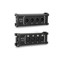 2-Pack Male & Female 4 Channel DMX Hub Over Ethercon/Ethernet XLR Cable Extender