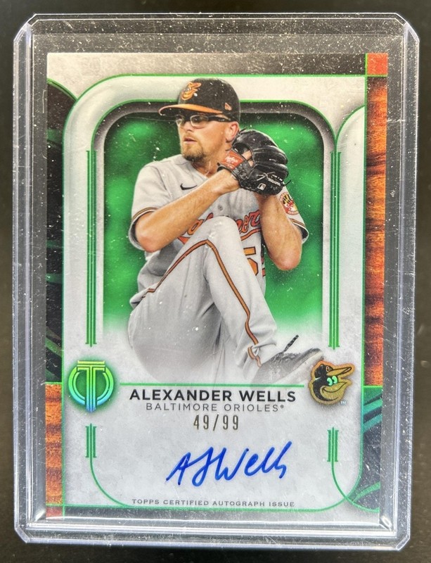 2022 Topps Tribute Alexander Wells Auto Autograph Green Rookie RC #/99 Orioles