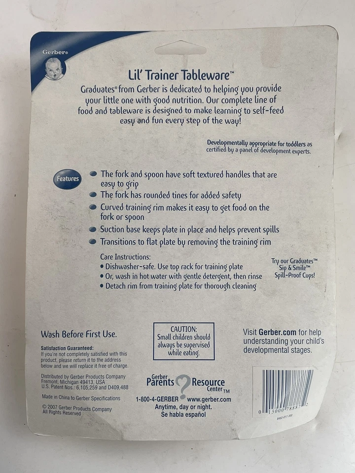 Juego de vajilla Gerber Lil' Trainer (por Nuk) - Plato naranja, tenedor y cuchara NUEVO Foto 2 de 2