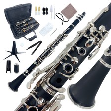 Bb Clarinet for Students Beginners Ebonite Body with Carrying Case