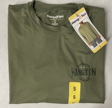 HANG TEN Mens Long Sleeve Sun Tee Shirt UV PROTECTION UPF 50 GREEN Outdoor SMALL