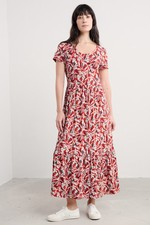 Seasalt Women's Regular Tor View Short Sleeve Tiered Jersey Dress St Eia Campion