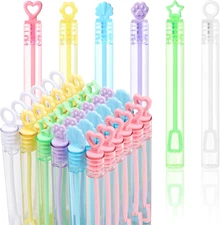 LOAVER 36 Pack Mini Bubble Wands Bulk for Kids,Assorted Pastel Rainbow Bubble Wa
