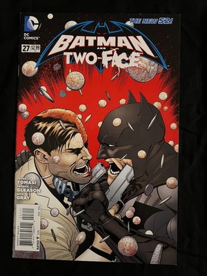 Batman and Robin #27 (2014)- Two-Face Origin Story, Tomasi, Gleason Cover