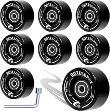 78A Quad Roller Skate Wheels with ABEC-9 Bearings - 8 Pack, 65x36mm, Black