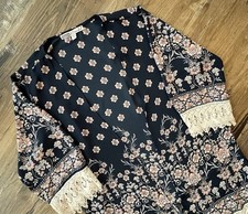 Gypsies And Moondust Ladies Trimmed Kimono Boho Size M