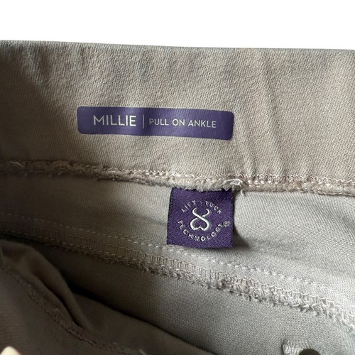 Pantalones NYDJ Millie pull on tobillo bronceado elástico lift tuck tecnología talla 2P - Imagen 8 de 9