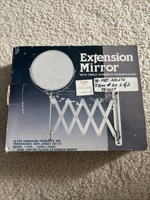 Vintage Extension Mirror 3 X Magnification Wall Mirror 7'' Diameter Chrome New
