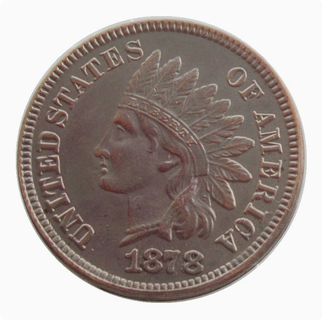 1878 Indian Head Cent Penny, Gorgeous RED, Superb