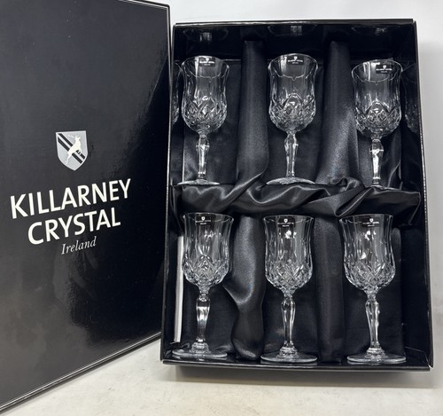 Killarney Crystal Inisfallen Wine Set Of 6 - Picture 1 of 6