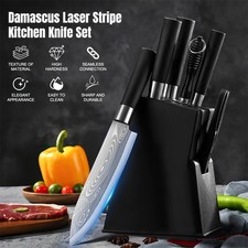 7PCS HANDMADE FORGED DAMASCUS STEEL CHEF KNIFE SET KITCHEN KNIVES SET SHARP US