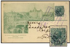 CANADA 2¢ ADMIRAL PSC THE CHATEAU LAURIER GTR J54