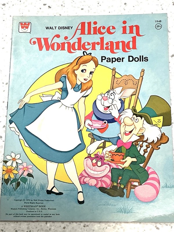 Walt Disney Alice In Wonderland Paper Dolls 1976 Whitman #1948 New Uncut