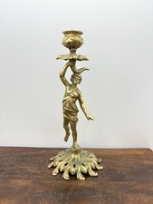 Vintage Roman Neoclassical Inspired Candle Holder - Gold Gilt Iron Taper Holder