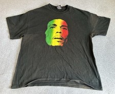 Vintage Y2K Bob Marley Big Face Rasta Shirt Men's XL Zion Roots Wear Black