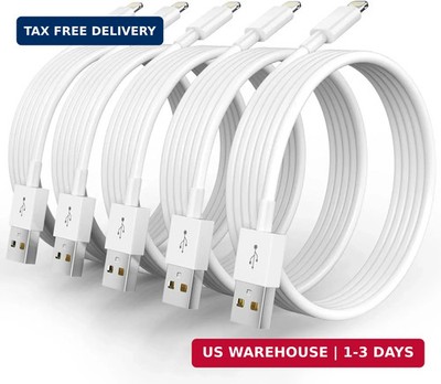 5 Pack(10Ft)[Apple Mfi Certified] Iphone Charger Long Lightning Cable Fast Charg