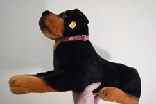 2004 Steiff A.K.C. Large Rottweiler Plush Stuffed Black Tan Dog + Collar 079122
