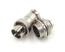 HQ 2 Contacts 2-Pin Aviation Plug Connector - M16MF - Panel Mount Male Pin