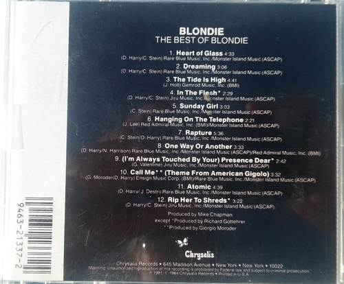 Blonde - The Best Of Blonde - 1984 CD New Wave Rock - Imagen 3 de 4