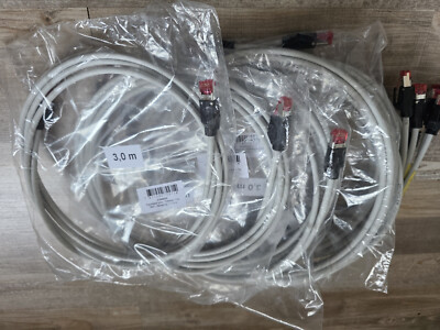 LAN - Ethernet Patchkabel grau Dätwyler CAT 7 - 10 Stück je 3m - NEU in OVP