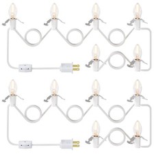 12ft Accessory Cord With 6 Led Light Bulbs Christmas Village Lights Replacement