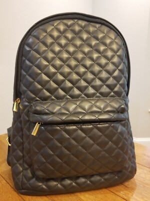 Mossimo Supply Co Black Quikted Backpack Leatherette Material Purse