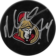 Mark Borowiecki Ottawa Senators NHL Hockey Signed Puck w/COA