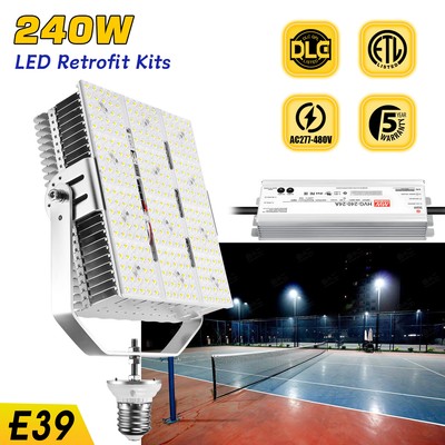 240W LED Shoebox Retrofit Pole Light Commercial Parking Lot Street Lighting 480V