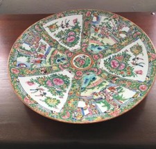 Nineteenth Century Chinese Porcelain Rose Medallion Platter Chop Plate HUGE 18"