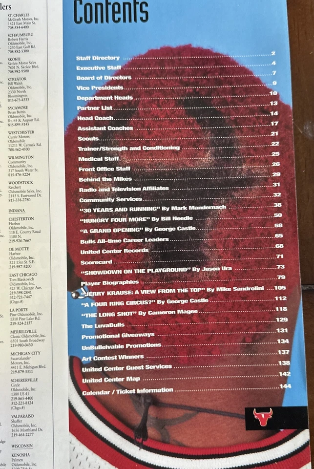 1995-1996 NBA Chicago Bulls programa / 72-10 / Michael Jordan 53 puntos vintage Foto 4 de 4