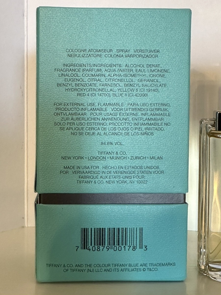 Vintage Tiffany For Men Cologne Atomiseur 1.7 oz / 50 ml Tiffany