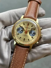 Vintage Wakmann Manual-Wind Valjoux 236 Gold-Plated Chronograph 37mm Ref. 1376