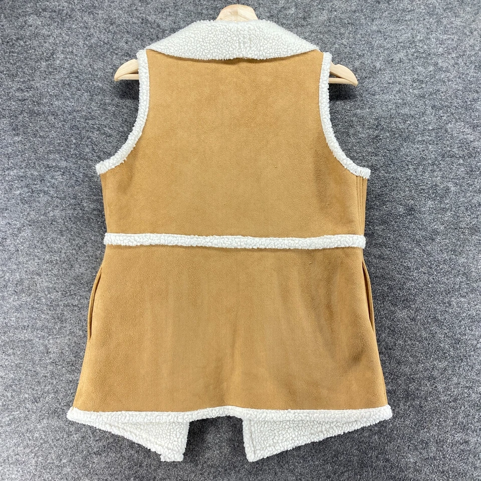 Chaleco Maurices Mujer S Pequeño Marrón Polar Cuello Frente Abierto Sin Mangas Informal Foto 2 de 4