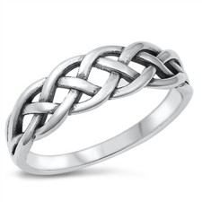 .925 Sterling Silver Braided Weave Band Fashion Ring Size 4 5 7 8 9 10 NEW