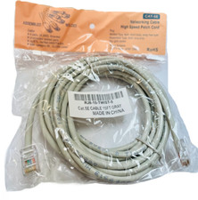 RJ8-15-TWIST-5 Cat5e Network Cable High Speed Patch Cord 15ft 24AWG, Grey, RoHS
