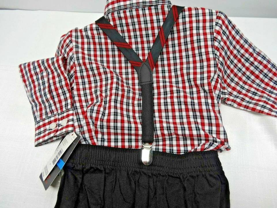 Dockers Niño Niño Niño 3 Piezas CAMISA PANTALONES TIRANTES 3T Foto 4 de 4