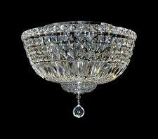 NEW Crystal FLUSH MOUNT Chandelier 6-lights (D16" x H10") Chrome Ceiling Fixture