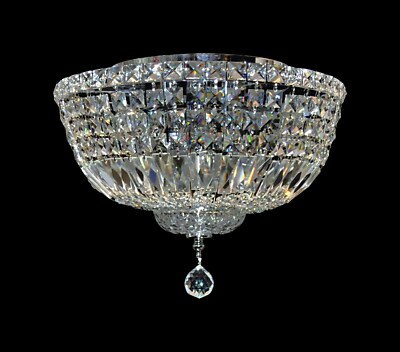 NEW Crystal FLUSH MOUNT Chandelier 6-lights (D16'' x H10'') Chrome Ceiling Fixture
