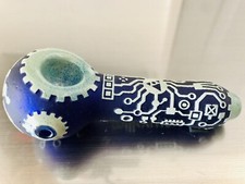 MILKYWAY MK-53 MAYAN FACE SPOON GLASS CERAMIC PIPE Hand Pipes Tobacco Bowls 4.5"