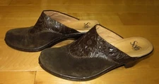 Sofft Wms Brown Leather Suede Mules Slides 9
