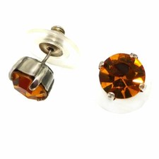 Mariana Handmade Swarovski Crystal Earrings 8mm Stud Post 203 Citrine