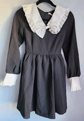 Sankousan Sz M Japanese Lolita School Mori Girls Long Sleeve Dress Bow NWT
