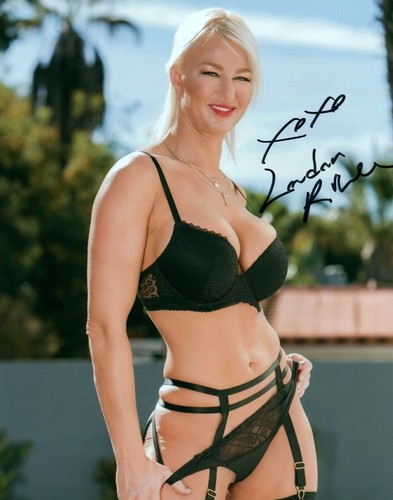 London River Black Bra & Panties Signed 8x10 Photo Adult Model COA