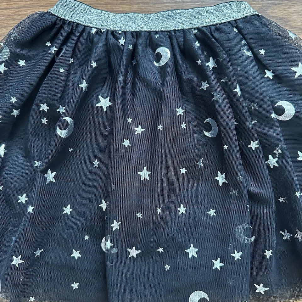 Jumping Beans Cartwheel Scooter Skort Niñas 7 Tul Tutú Negro Plata ¡Halloween! Foto 2 de 4